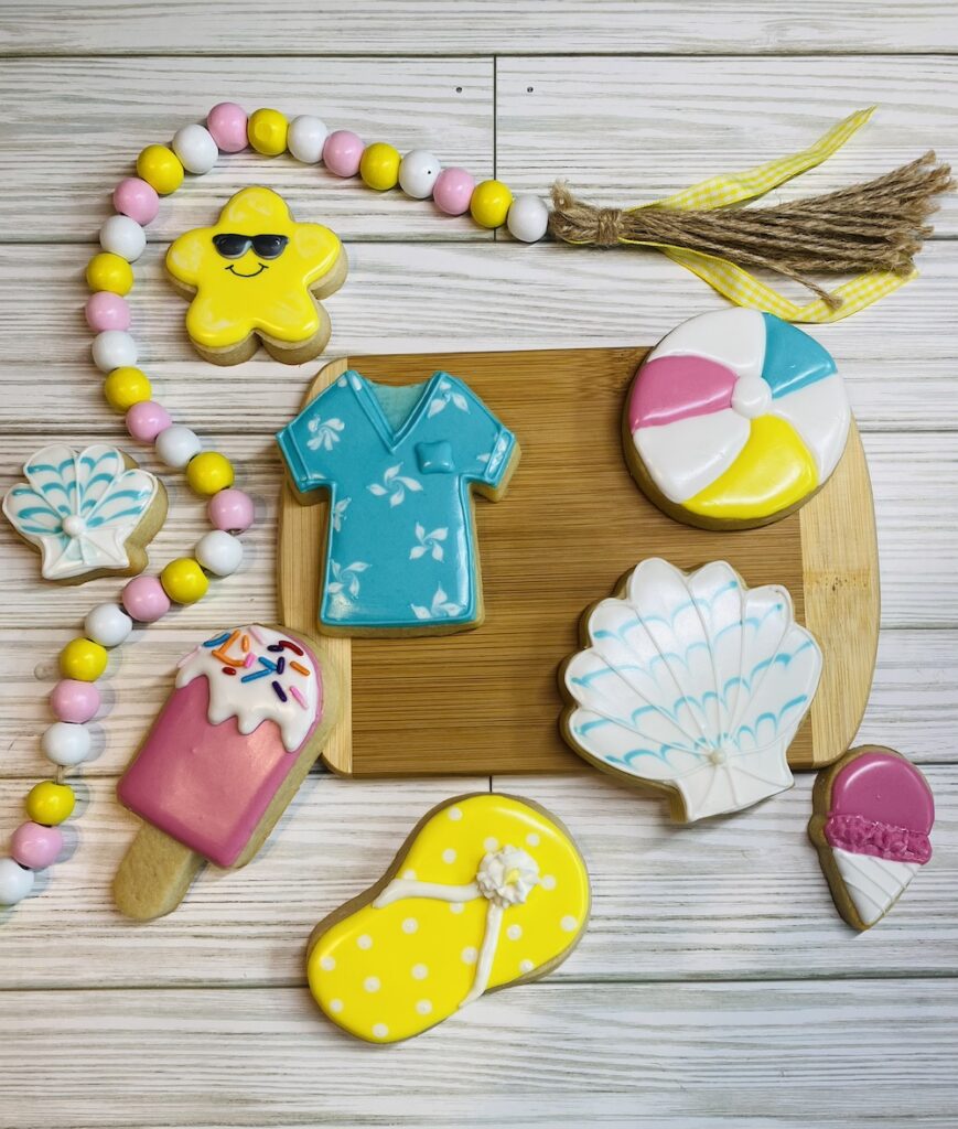 Cookie decorating with royal icing